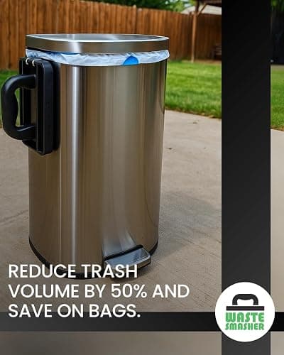 Waste Smasher - Manual Trash Compactor Tool - Hand-Held Garbage Press with Built-in Hook - for Kitchen Waste Bin - Space Saving Design - No Batteries Required - Freestanding - Black thumbnail 8