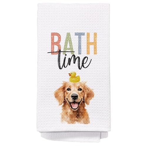 Yomisex Golden Retriever Gifts Bathroom Decor Hand Towels, Bath Time Golden Retriever Decorative Hand Towels for Kids Bathroom Decor 16x24 Inch - Image 1