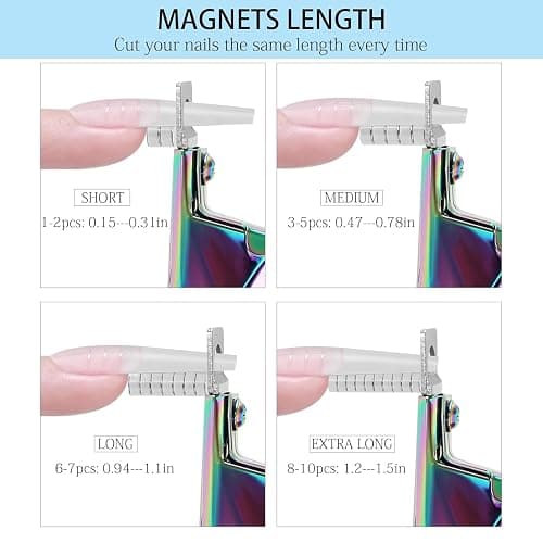 Acrylic Nail Cutter with Magnetic Sizing Guide, Adjustable Nail Tip Cutter for Acrylic Nails, Stainless Steel Acrylic Nail Clipper for Salon & Home Use thumbnail 8