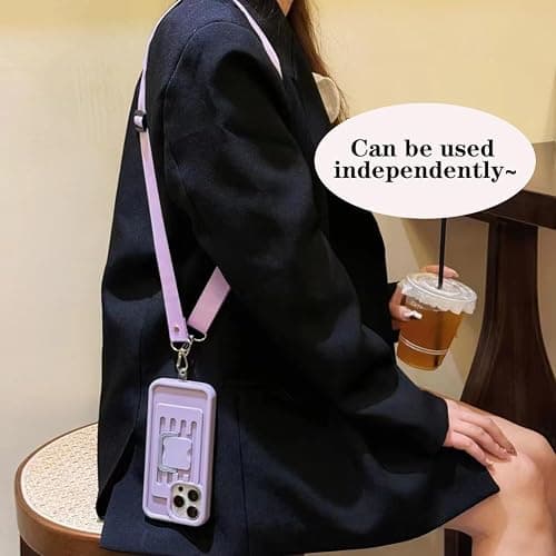 QoKcoahn Storage Box Phone Case for iPhone 16,Creative Box Crossbody Phone Case with Adjustable Long Shoulder Strap Funny Kawaii Anti Fall Soft Silicone Protector Rose Red - iPhone 16 - Rose Red thumbnail 4