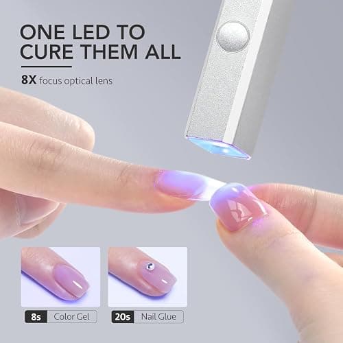 GAOY Handheld UV Light for Gel Nails with Stand, Cordless Nail Lamp, Silver | Rechargeable, LCD Display, USB, Nail Dryer, Fast Curing, Nail Fix, Travel, DIY at Home Salon, Gift for Women, Manicurist thumbnail 5