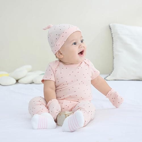 Ruliby Baby Bodysuit and Pant Set 10-pcs Cotton Soft Newborn Boy Girl Clothes Outfits thumbnail 4
