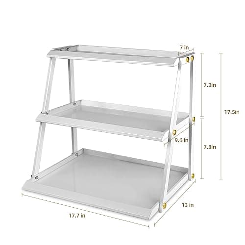 CozyNova 3 tier candy display - Snack holder with snack holder - Multi-functional counter snack and chip holder for stores - Cupcake display stand (White) thumbnail 2