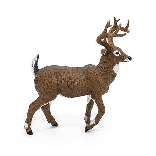 Papo - White-Tailed Deer Figure - Realistic Forest Animal Toy for Kids Age 3+ - Hand Painted Wildlife Model with Antlers - 10.4 x 4 x 10.9 cm - Durable Plastic Figure - Wildlife Collection - 53021 thumbnail 3