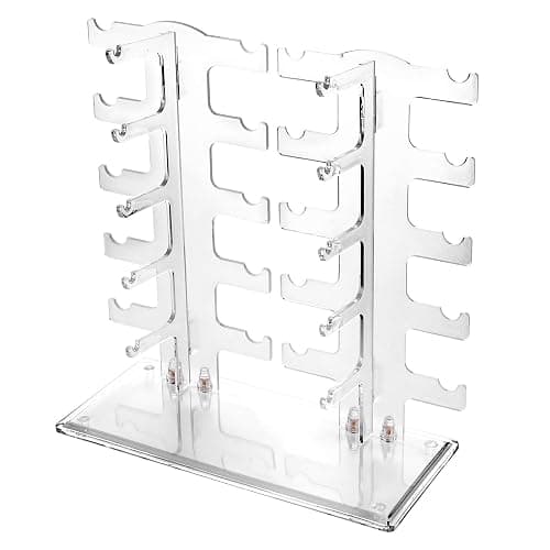 Lamoutor 2 Row Sunglasses Rack Holder Glasses Display Stand Transparent - Image 1