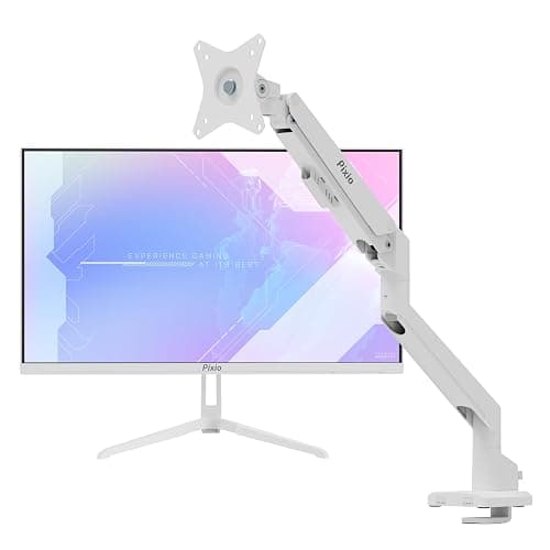 Pixio PX248 Wave White 24 inch 200Hz Refresh Rate FHD 1080p Resolution Fast IPS Panel 1ms GTG Response Time Gaming Monitor and PS1S Wave White Single Monitor Arm - Fits up to 32 inches and 19.8lbs - Image 1