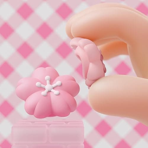 PlayVital Thumb Grips for Nintendo Switch 2 | Kawaii Silicone Joystick Caps (4-Pack) - Cute Accessories Design Thumbstick Covers - Blush Cherry Blossom Petals thumbnail 6