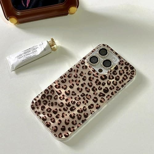 Reownest Compatible with iPhone 12/12 Pro Case, Cute Cheetah Leopard Print Pattern Retro Aesthetics Design, Soft Glitter Shiny TPU Shockproof Protective Bumper Phone Cover - Gold thumbnail 8