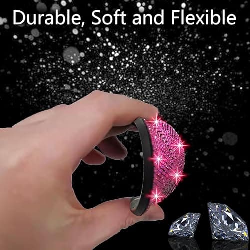 NBTEPEM 2pcs Bling Car Cup Holder Coaster, 2.75 inch Anti-Slip Shockproof Universal Fashion Car Coasters Insert Bling Crystal Rhinestone Automotive Interior Accessories for Women (2 pcs, Rose Red) thumbnail 5