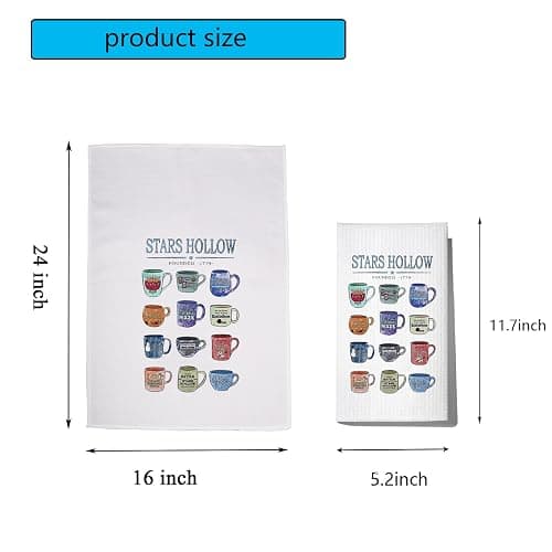 POFULL Luke's Diner Merch TV Show Inspired Gift Housewarming Gift Stars Hollow Founded 1779 Kitchen Towel thumbnail 3