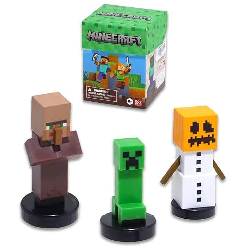 Minecraft Blind Box Set for Kids - Bundle with 3 Stamper Mini Figure Blind Boxes Plus Stickers, More | Minecraft Figurine Toy Party Favors for Boys, Girls thumbnail 2