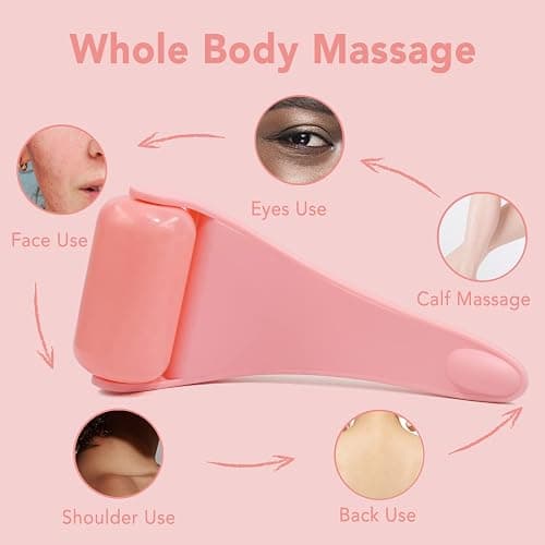 huefull Ice Roller for Face with 2 Rollers and Gua Sha Facial Tools, Face Roller for Self Care, Guasha Tool for Face, Puffiness Relief, Skin Care Gifts for Woman Men, Self Care Gifts thumbnail 7