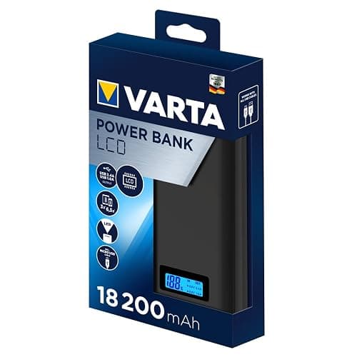 VARTA 18200mAh Power Bank (2 USB Ports 1.0A und 2.4A, LCD Display zur Lade- und Entladeanzeige, kompatibel mit Geräten wie iPhone, Samsung Galaxy, Huawei, GoPro etc., inkl. 50cm Micro-USB Kabel) thumbnail 2