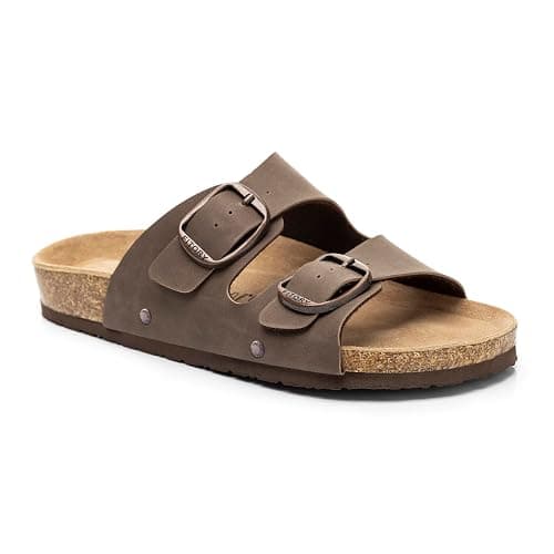 FITORY Womens Flat Sandals with Cork Footbed, Open Toe Arch Support Slides Adjustable Slip On Slippers for Summer 2026 Size 6-11 thumbnail 6