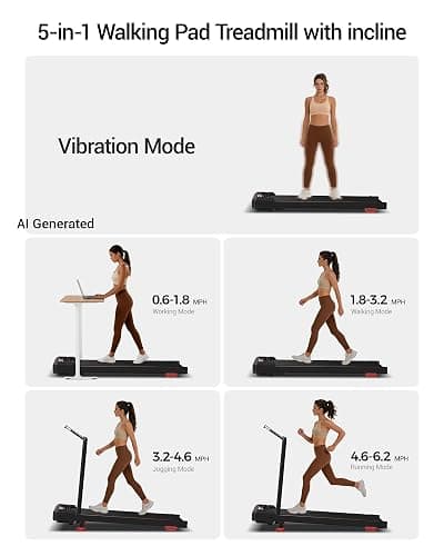 CURSOR FITNESS Walking Pad with Vibration Plate with 14% Incline | 3.0HP Quiet Motor 3 Adjustable Vibration Modes 265LBS Capacity with Remote Control & LED Display Under Desk Office thumbnail 2