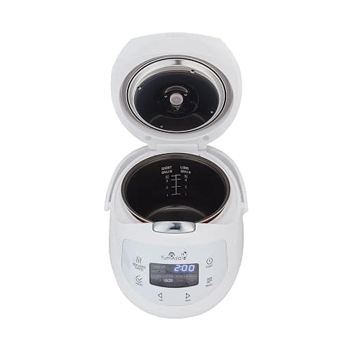 Yum Asia Panda Mini cuiseur à riz avec bol en céramique Ninja et logique floue avancée (3,5 tasses, 0,63 litre) 4 fonctions de cuisson du riz, 4 fonctions multicuiseur, 220-240V (Arctic White) thumbnail 5