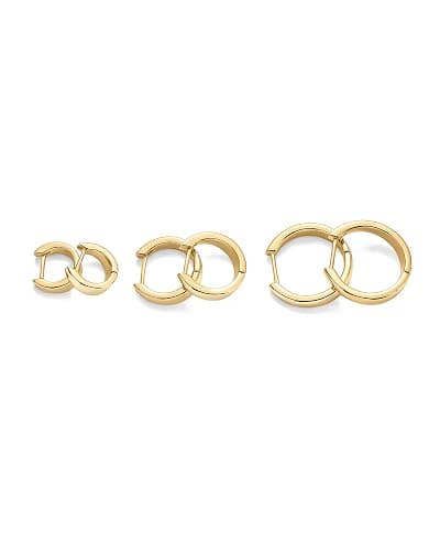 PAVOI 18K Gold Plated Small Hoop Earrings for Women, Earrings Piercing Pack | Hypoallergenic Earrings with 925 Sterling Silver Posts, Trendy Geometric Chunky Huggie Hoop Earrings thumbnail 3