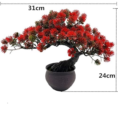 Fycooler Artificial Plants Artificial Bonsai Juniper Tree Potted Faux Japanese Pine Bonsai Simulation Zen Garden Fake Plant Artificial Bonsai Tree for Home Office Showcase Indoor Décor Desktop Display thumbnail 3