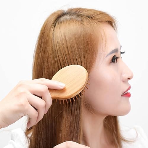 Sofmild Mini Travel Bamboo Hair Brush for Women/Men/Kids - Anti-Static Small Travel Size Detangler Brush for Purse, Pocket, backpack thumbnail 3