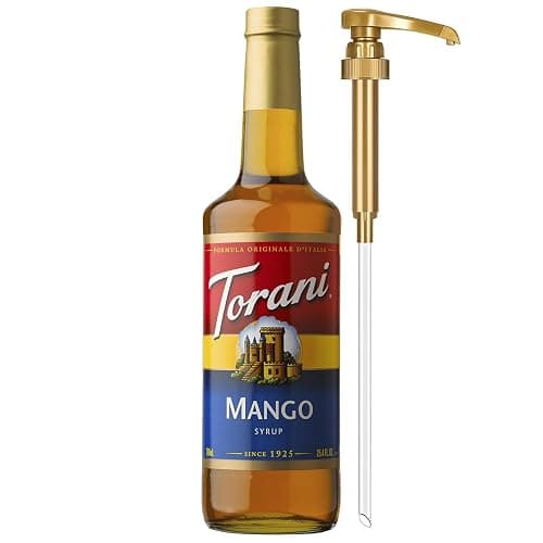Torani Mango Syrup for Drinks, Flavoring for Iced Tea, Lemonade, and Sodas, Glass Bottle with Pump Included, 25.4 Fl Oz - Image 1