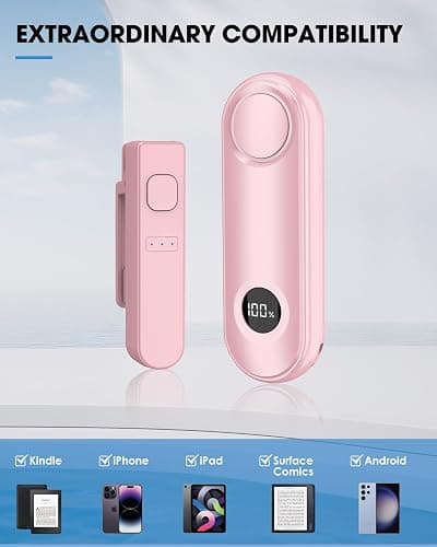 Inncarvs Remote Page Turner for Kindle Reading Accessories, Clicke for iPad iPhone Android Tablets E-Book Reading Noels, Camera Remote Shutter Selfie Controller, Pink thumbnail 7