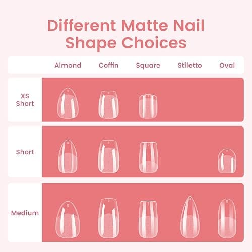 Quaferen Almond Nail Tips Short: 240pcs Pre-shape Acrylic Fake Nails Tips Almond Shape - 12 Sizes Soft Gel Full Cover Clear Gelly Press on False Tip for Nail Extension Salon Home thumbnail 5
