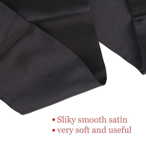 Leeven 2 Pcs Silky Satin Edge Scarves Black 4.5"x56" Wig Grip Band | Satin Headband For Lace Front Wigs,Non Slip Hair Wrap,Satin Edge Laying Scarf,For Makeup,Facial,Sport,Yoga,Bag Hat Decoration thumbnail 6