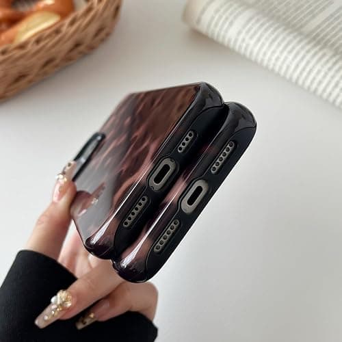 Longlayss Compatible with iPhone 17 Pro Max Case Tortoise Shell Phone Case for Women Girl Shockproof TPU and Hard PC Protective Cover - Amber Brown Leopard thumbnail 6