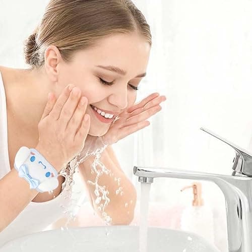 Kawaii Spa Headband and Wristband Set for Face Washing, Cute Soft Skincare Headbands for Women Girls, Fluffy Makeup Headband for Washing Face, Bath, Shower, Beauty thumbnail 4