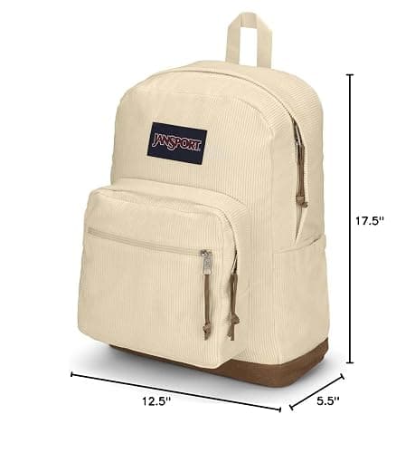 JanSport Right Pack Expressions Backpack - Travel, Work, or Laptop Bag - Coconut Corduroy thumbnail 2