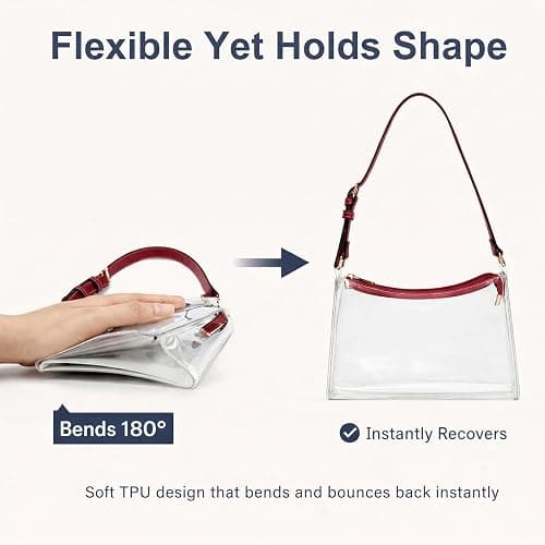 Wuflyover Clear Bag for Stadium Events - Adjustable Strap Clear Shoulder Bag for Concerts & Sports, Game Day Approved thumbnail 5