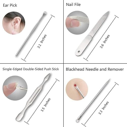 ZIZZON Professional Nail Care kit Manicure Grooming Set with Travel Case(Rose Gold) thumbnail 6