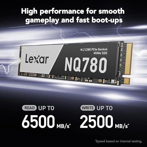 Lexar 1TB NQ780 SSD PCIe Gen4 NVMe M.2 2280 Internal Solid State Drive, Up to 6500/2500 MB/s Read/Write, Compatible with PS5, for Gamers and Creators (LNQ780X001T-RNNNU) thumbnail 2