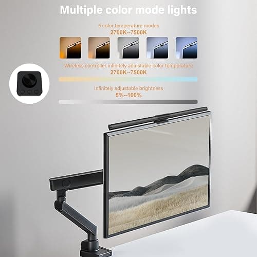 LED Lampe Ecran PC Moniteur USB Monitor Light Bar avec Télécommande Lumière Ecran PC Réglable Luminosité et la Teinte 5 Modes D'éclairage avec Protection des Yeux pour Office Home Gaming 44CM thumbnail 2