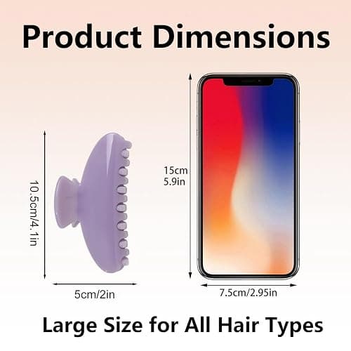 Luxury Hair Claw Clip for Women, Premium PC Material for Long-Term Use, 4.1 Inch Big Strong Hold No Slip Hair Clips for Thick or Thin Hair, Includes 2 Black Satin Scrunchies thumbnail 3