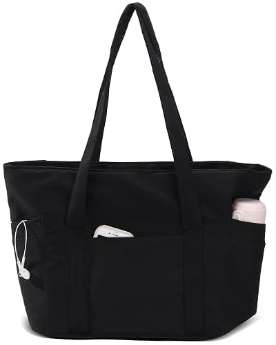 CTWWFS Tote Bag for Women, Travel Essentials Large Tote Bag with Zipper, Top Handle Handbag for Travel, Work - Image 1