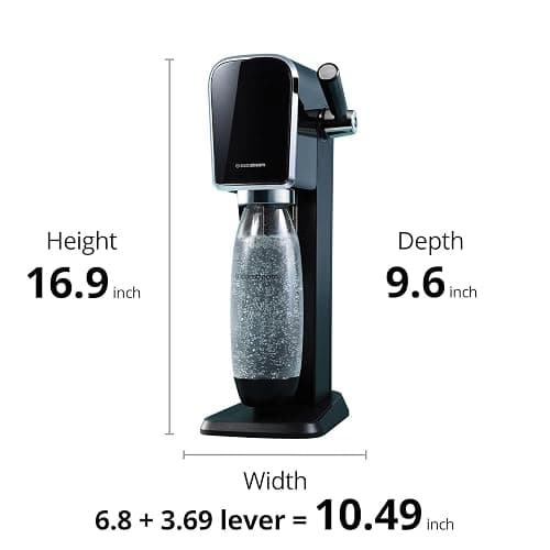 SodaStream - ART Sparkling Water Maker | STARTER KIT | CQC CO2 system | Includes 1x CO2 Cylinder, 1x32 & 1x16 Fl Oz Dishwasher Safe Bottles, 1x Bubly Flavor Drop | Combine with Pepsi Flavors | Black thumbnail 2