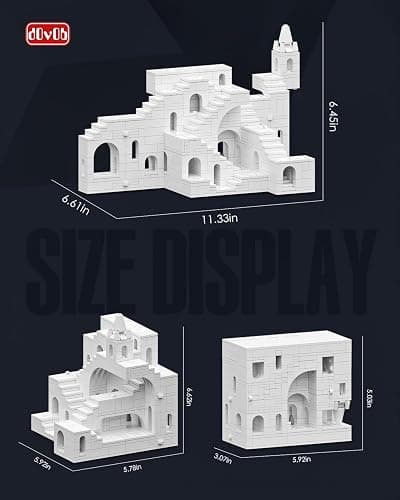 dOvOb Architectural Transformable White Castle Building Blocks Set - 668PCS Construction Magic Maze Mode Collectible Display Set for Adults and Teen thumbnail 2
