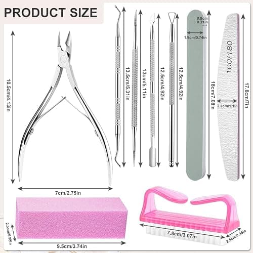 Flintronic Nail Files Set, 12pcs Professional Nail Files Double Sided Emery Board 100/180 Grit Nail Files, Nail File and Buffer Set for Natural Nails Nail Styling Tools Pet Grooming Tools thumbnail 2