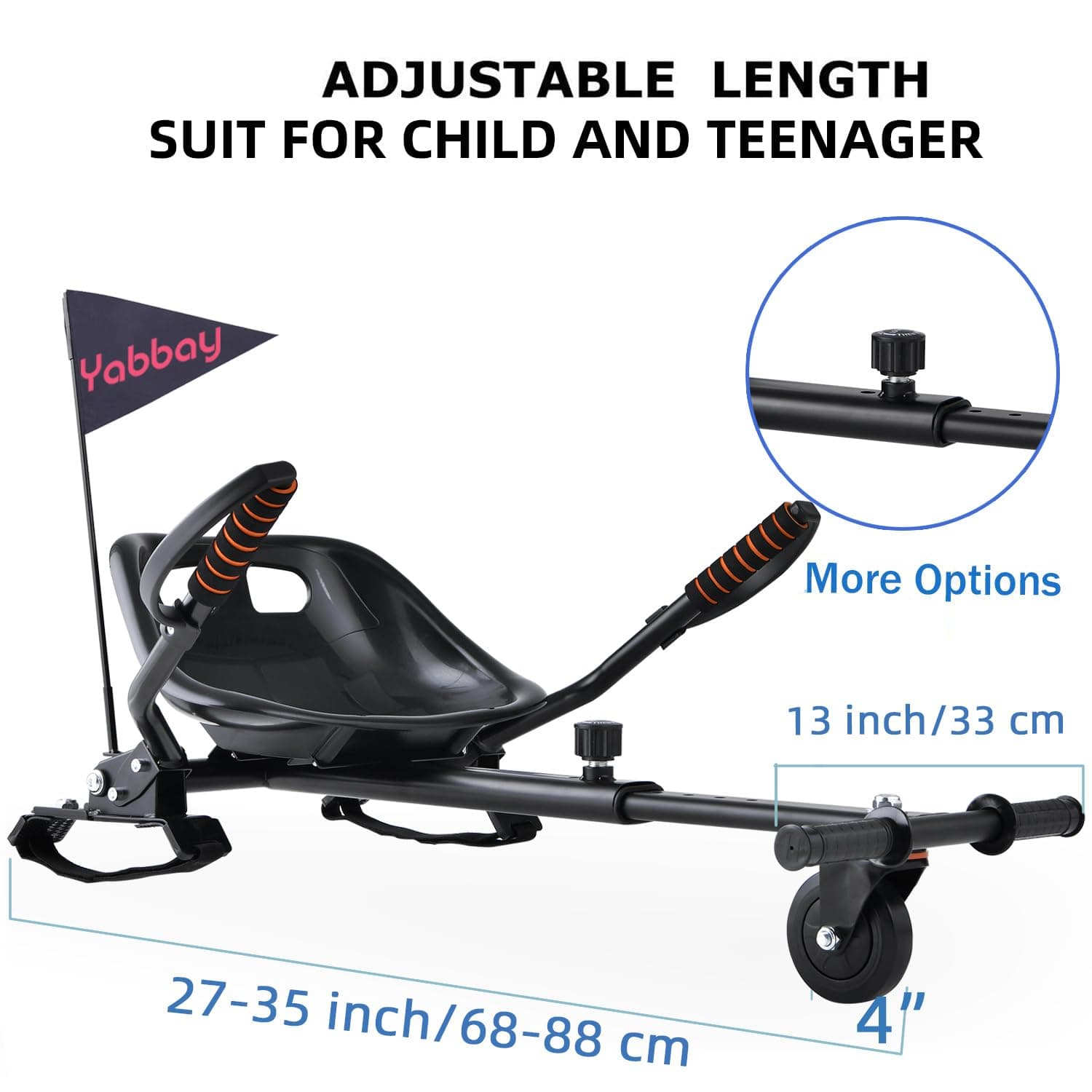 Eco-Friendly Hoverboard Go Kart Attachment with Safety Flag & Handguard – Compatible with 6.5", 8", 8.5", 10" Hoverboards – Safe & Fun Riding Experience for Kids and Teenager! thumbnail 6
