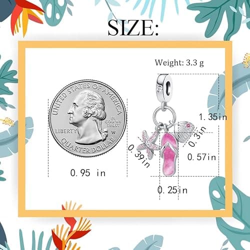 NanMuc Summer Holiday Gifts Beach Starfish Flip Flop Sliper Shell Charms for Pandora Bracelets Women friend Jewlery thumbnail 2