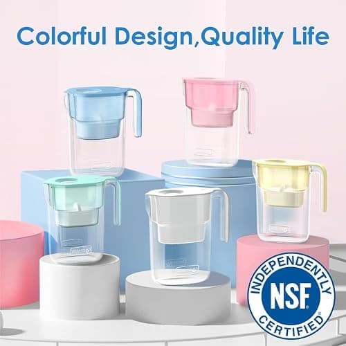 Waterdrop Elfin NSF Certified 2.5L Fridge Water Filter Jug with 1×90 Days Filter, Reduces Lead, Fluoride, Chlorine and More, BPA Free, Pink (Replacement Filter: WD-PF-01A Plus) thumbnail 9
