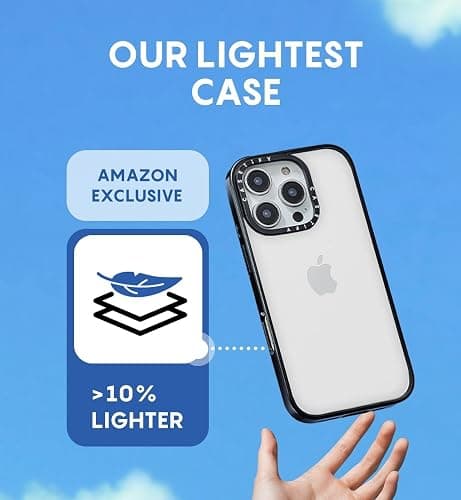 CASETiFY Compact iPhone 15 Case [4 ft. 2X Military Grade Drop Protection/Slim/Lightweight] - Frosted Sunset - Clear Black thumbnail 3