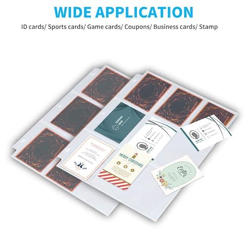 JIQEZNL 9 Pocket Page Protector - 648 Pockets Premium Double Side Trading Card Sleeves Pages for 3 Ring Binder, Standard Size Card Sheets Protectors thumbnail 6