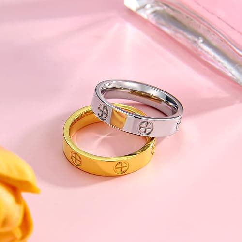 Love Promise Gold Ring for Women: Dainty Stainless Steel Ring Cubic Zirconia Wedding Band Engagement CZ Friendship Rings 18K Gold Silver Rose Gold Plated Birthday Gifts Dainty CZ Jewelry Size 5 6 7 8 9 10 thumbnail 6