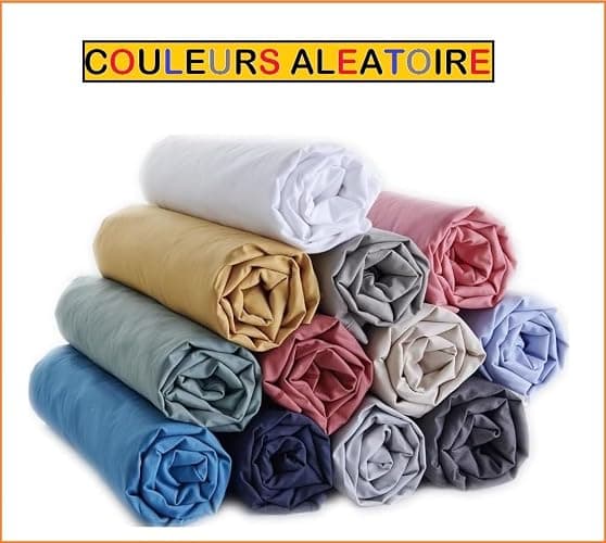 Lot de 5 Draps Housses 100% Coton -57-Fils -Tissage Serré -Bonnets 20-25cm Couleurs Aléatoires (180 x 200 cm) thumbnail 3