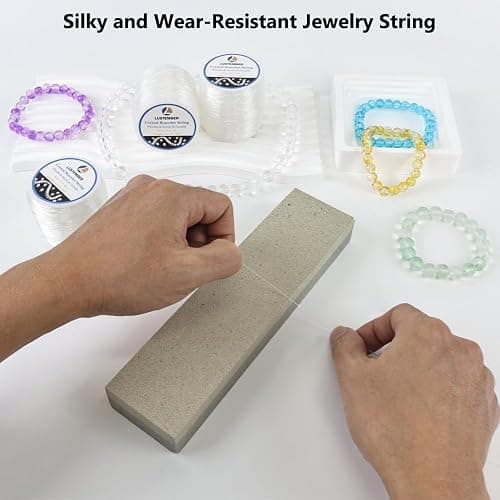 0.8 mm Stretchy Bracelet String, 3 Rolls Durable Elastic String, Clear Bead Cord for Bracelets, Necklaces, Beading, and Jewelry Making (300 m) thumbnail 5