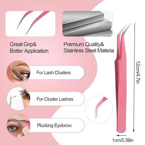 Lash Bond and Seal Kit 4 Pcs DIY Lash Extension with Waterproof Lashe Cluster Glue 72h Hold and Seal Lash Remover Tweezers Portable Eyelash Brush with Cap for Eyelash Extensions Beginners thumbnail 5