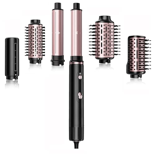 SKIMI 110,000 RPM Brushless Motor Hair Dryer Brush - 5 Muti-Styler for Fast Drying, Curling, Volumizing & Straightening | High-Speed Hot Air Brush for All Hair Types (Black & Pink) - Image 1