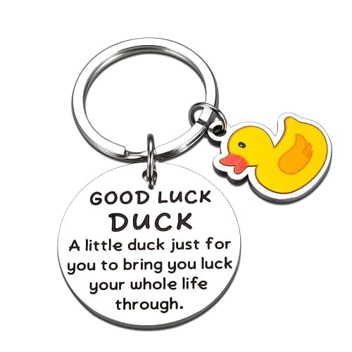 Duck Keychain, Stocking Stuffers for Adults Women, Positive Duck Good Luck Charms, Christmas Gifts for Teen Girls, Ducks Gifts Funny Keychain, Lucky Ducks Christmas Keychains, Novelty Gift Cheer Gift - Image 1